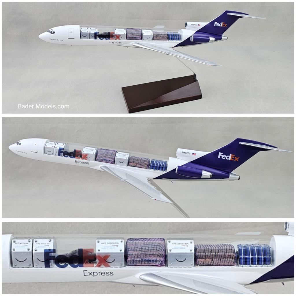  CLEARANCE - FedEx - B727-200F - (1:100) - 180° Clear Top
